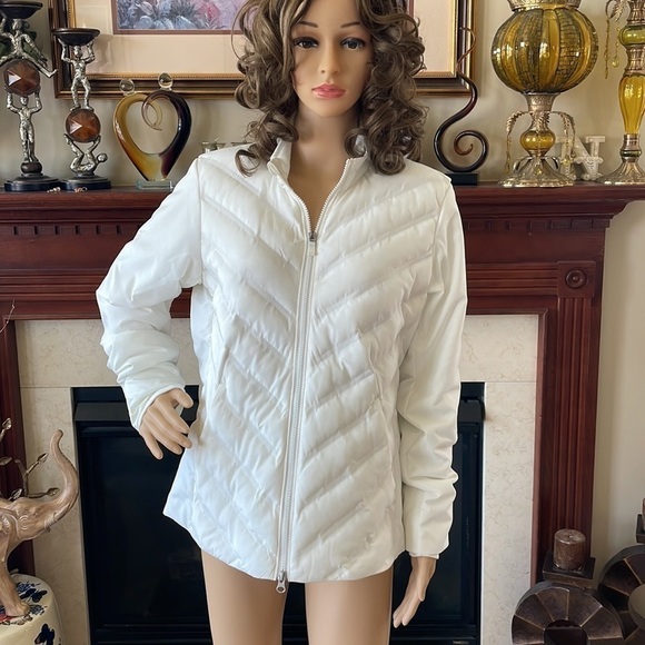 Brand New Nike Aeroloft Ventilated Lightweight Warmth Golf Cream Zippered Jacket - Picture 16 of 16